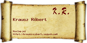 Krausz Róbert névjegykártya