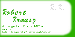 robert krausz business card